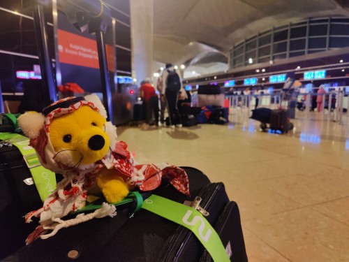 Die arabische Großfamilie kämpft mit den Gewichtslimits der Gepäckstücke 