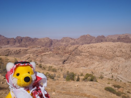 Petra von oben, mit As Sik, der Schlucht als Eingang 